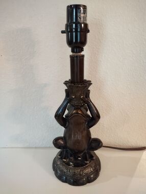 Vintage Frog Lotus Amphibian Lamp Light Base